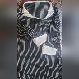 Plus size black and white pinstripe costume dress.